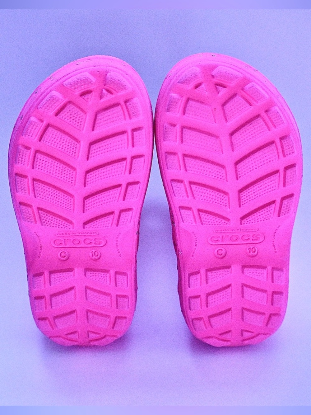 💖 Crocs Kids Rain Boots – Pink Glitter – Size C10 💖 - Picture 5 of 12